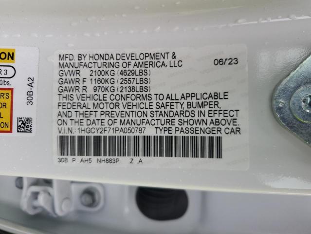 1HGCY2F71PA050787 Honda Accord Hybrid Sport-l