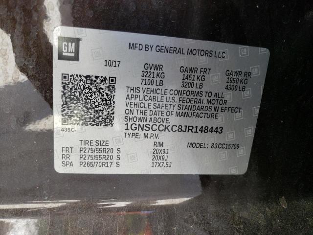 1GNSCCKC8JR148443 Chevrolet Tahoe C1500 Premier