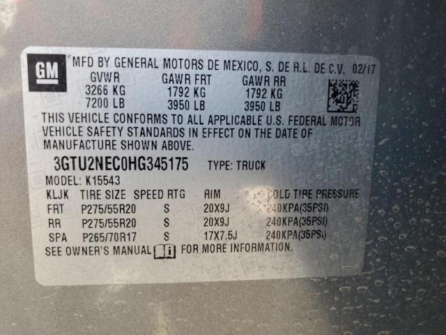 3GTU2NEC0HG345175 GMC Sierra K1500 Slt