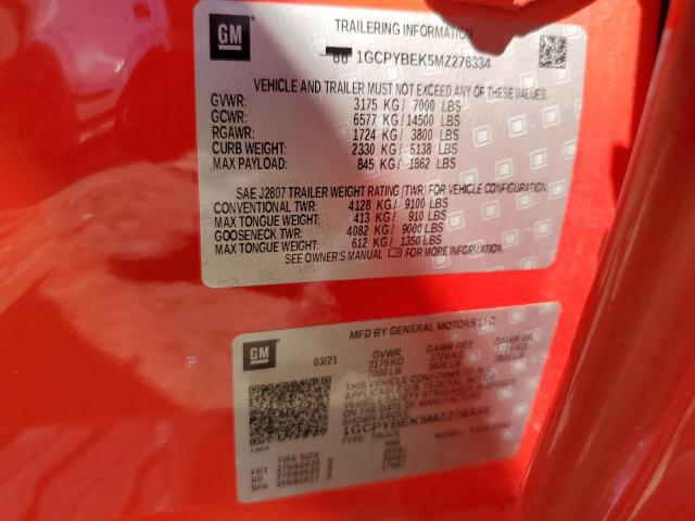 1GCPYBEK5MZ276334 Chevrolet Silverado K1500 Custom