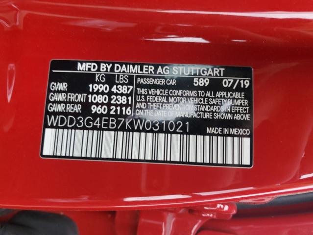 WDD3G4EB7KW031021 Mercedes-Benz A 220
