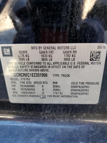1GCRCREC1EZ331999 Chevrolet Silverado C1500 Lt