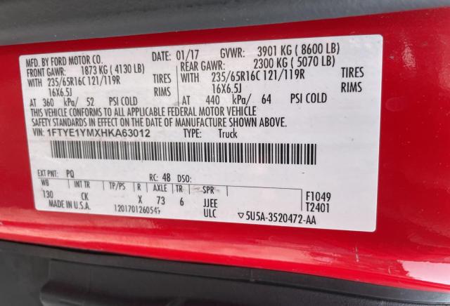 1FTYE1YMXHKA63012 Ford Transit T-150