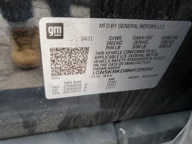 1GNSKRKD8MR329254 Chevrolet TAHOE K150