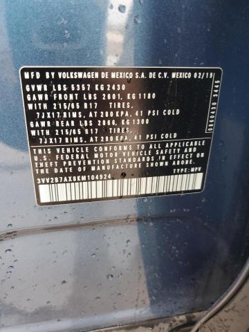 3VV2B7AX8KM104924 Volkswagen TIGUAN SE