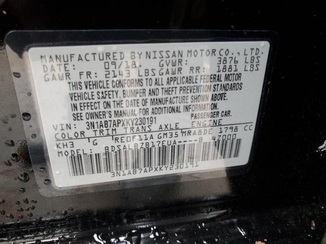 3N1AB7APXKY230191 Nissan SENTRA S