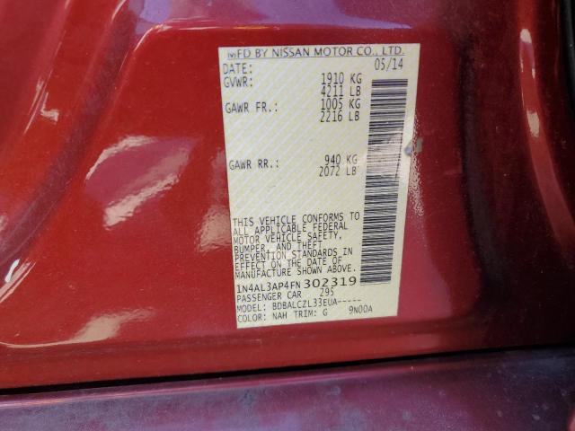 1N4AL3AP4FN302319 Nissan ALTIMA 2.5