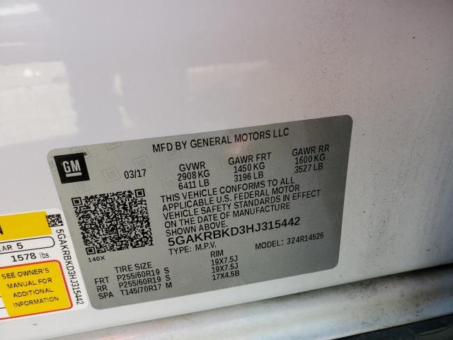 5GAKRBKD3HJ315442 Buick Enclave