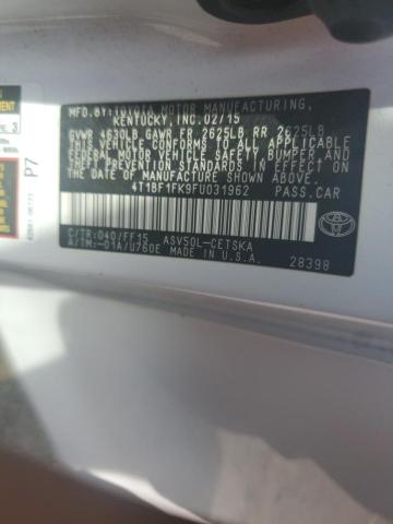 4T1BF1FK9FU031962 Toyota CAMRY LE