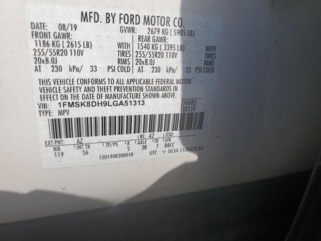 1FMSK8DH9LGA51313 Ford EXPLORER XLT