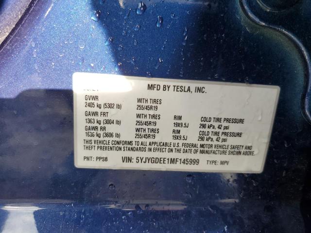 5YJYGDEE1MF145999 Tesla Model Y