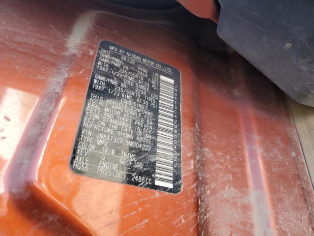 JN8AT3CA2MW004222 Nissan Rogue Sl