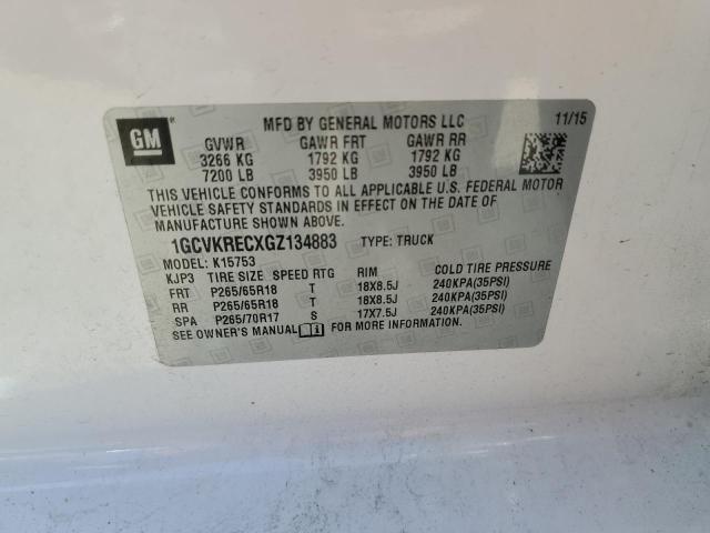 1GCVKRECXGZ134883 Chevrolet Silverado K1500 Lt