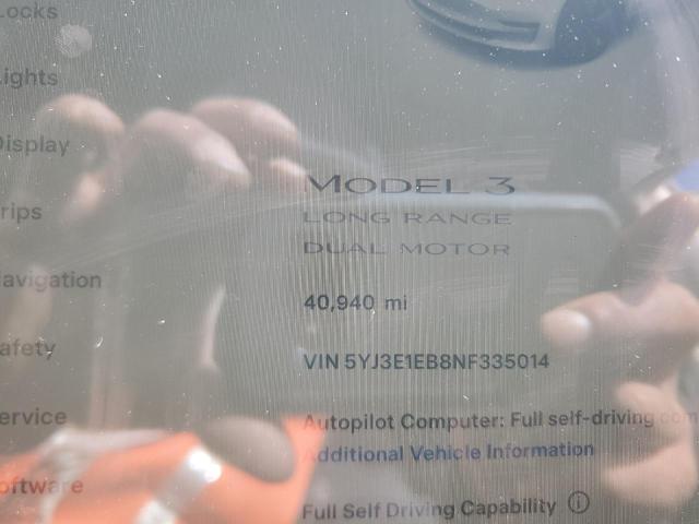 5YJ3E1EB8NF335014 Tesla MODEL 3