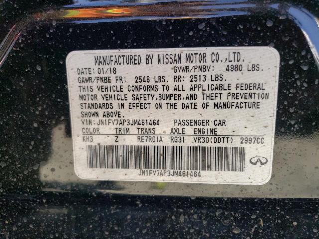 JN1FV7AP3JM461464 Infiniti Q50 Red Sport 400