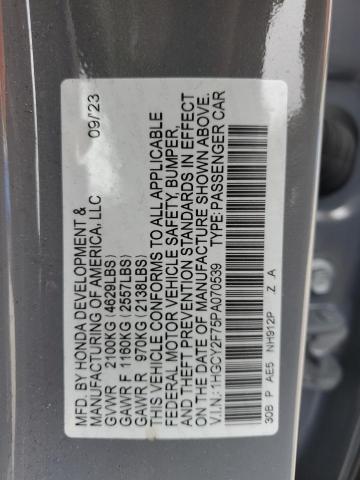 1HGCY2F75PA070539 Honda Accord Hybrid Sport-l