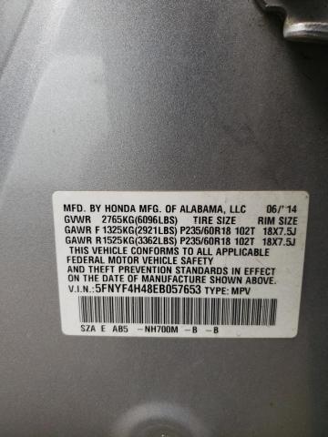 5FNYF4H48EB057653 Honda Pilot Ex