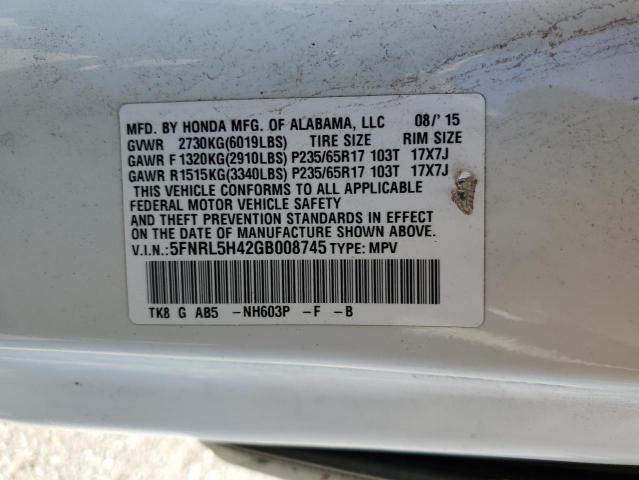 5FNRL5H42GB008745 Honda ODYSSEY EX
