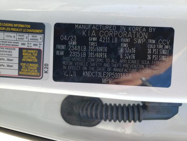 KNDCT3LE2P5101888 KIA NIRO SX