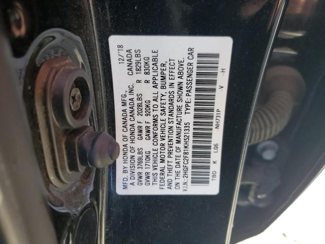 2HGFC2F81KH521335 Honda Civic Sport
