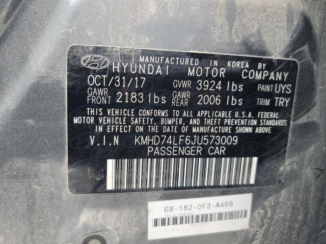 KMHD74LF6JU573009 Hyundai ELANTRA SE