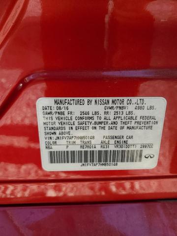 JN1FV7AP7HM850148 Infiniti Q50 Red Sport 400