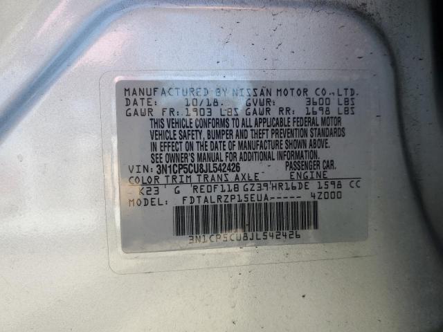 3N1CP5CU8JL542426 Nissan KICKS S