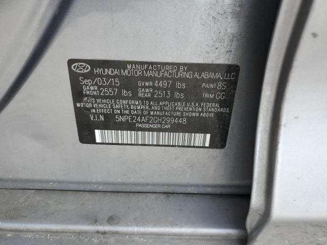 5NPE24AF2GH299448 Hyundai SONATA SE