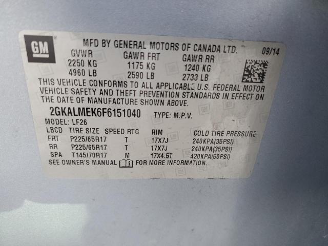 2GKALMEK6F6151040 GMC Terrain Sle