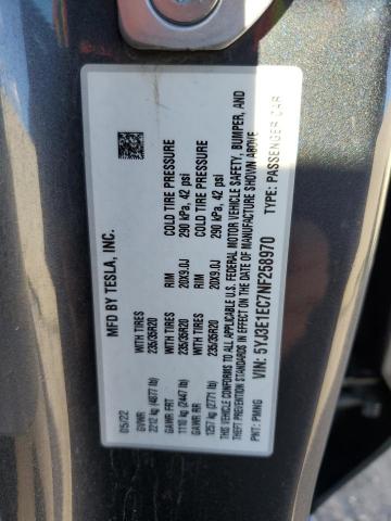 5YJ3E1EC7NF258970 Tesla MODEL 3