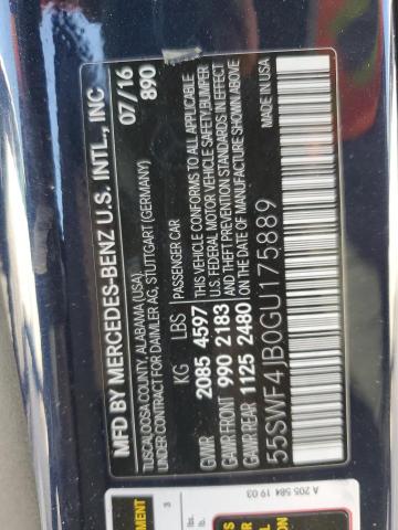 55SWF4JB0GU175889 Mercedes-Benz C 300