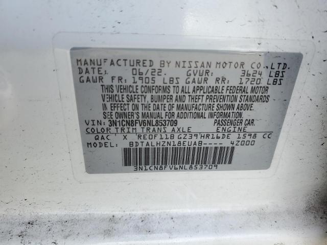 3N1CN8FV6NL853709 Nissan VERSA SR