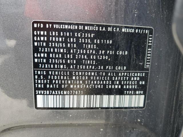3VV3B7AX5KM077671 Volkswagen TIGUAN SE