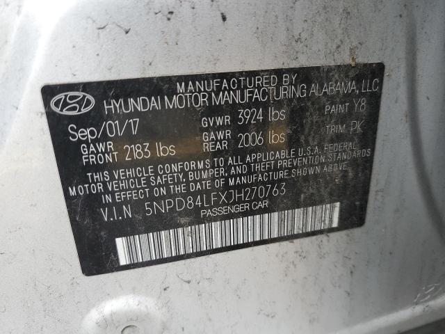 5NPD84LFXJH270763 Hyundai ELANTRA SEL