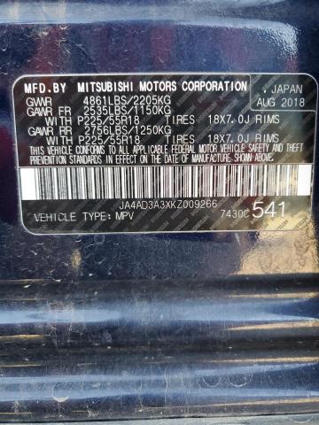 JA4AD3A3XKZ009266 Mitsubishi Outlander Se