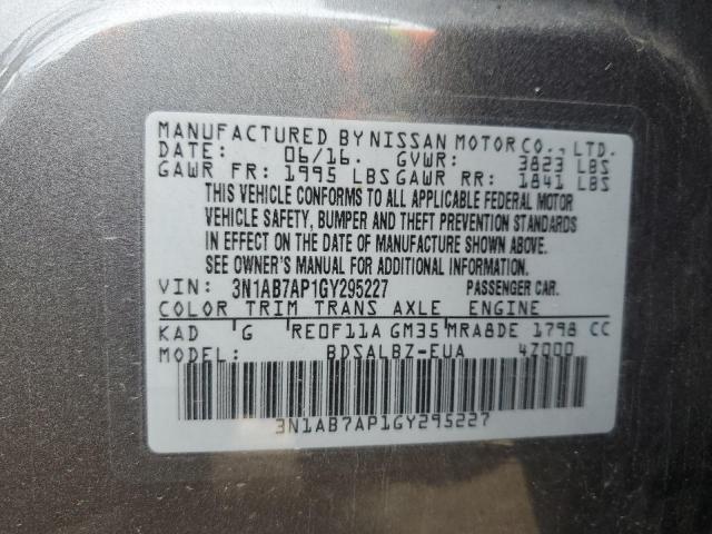 3N1AB7AP1GY295227 Nissan SENTRA S