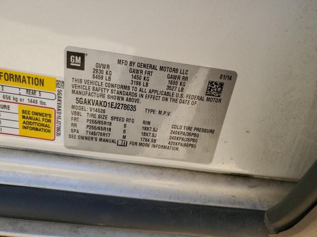 5GAKVAKD1EJ278635 Buick Enclave