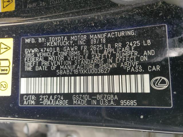 58ABZ1B1XKU003627 Lexus ES 350