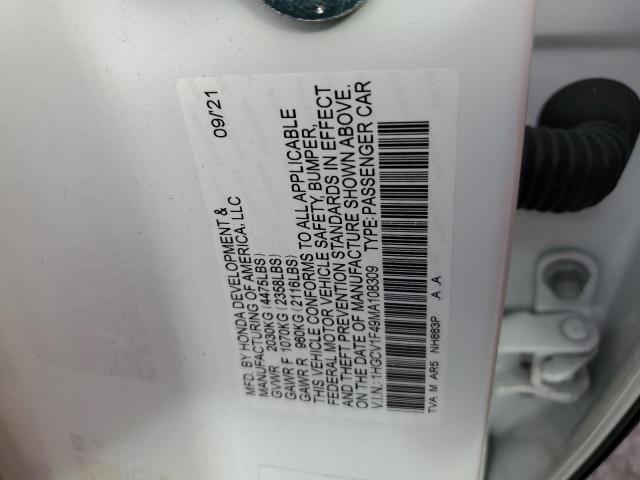 1HGCV1F49MA108309 Honda Accord Sport Se