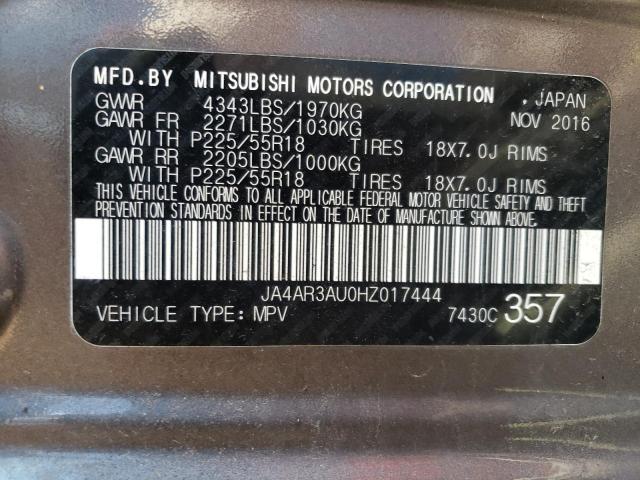 JA4AR3AU0HZ017444 Mitsubishi Outlander Sport Es