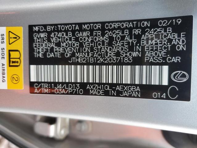 JTHB21B12K2037183 Lexus ES 300H