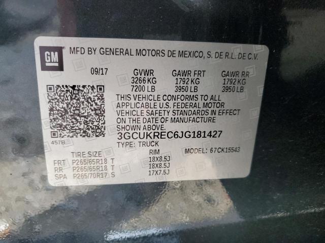 3GCUKREC6JG181427 Chevrolet Silverado K1500 Lt