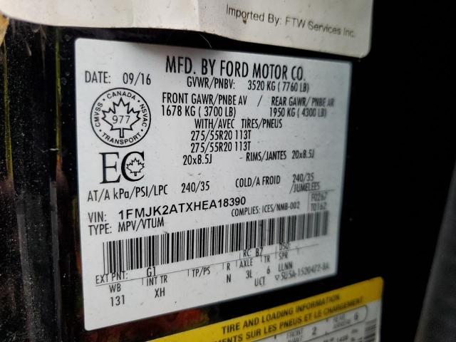 1FMJK2ATXHEA18390 Ford Expedition El Limited