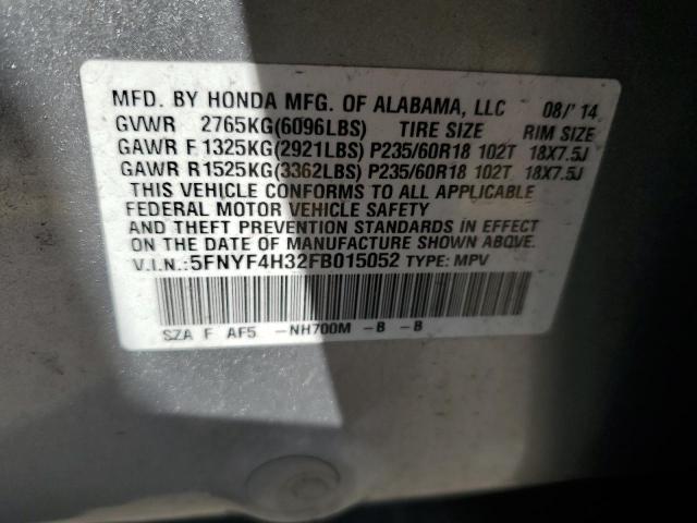 5FNYF4H32FB015052 Honda PILOT SE
