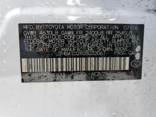 JTHBA1D2XG5032067 Lexus IS 200T