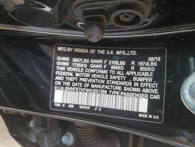 SHHFK7H74HU201359 Honda CIVIC EXL