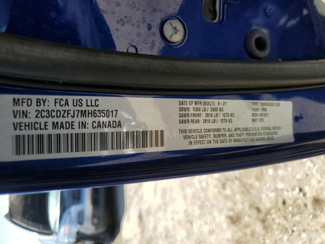2C3CDZFJ7MH635017 Dodge Challenger R/t Scat Pack