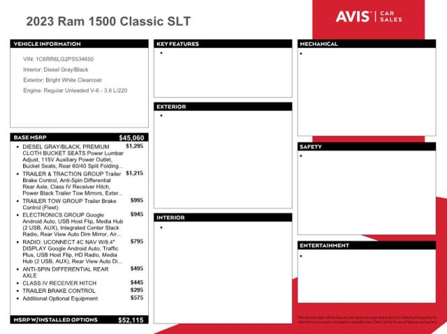 1C6RR6LG2PS534650 RAM 1500 Classic Slt