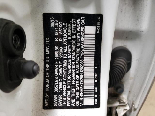 SHHFK7H29HU202088 Honda Civic Lx