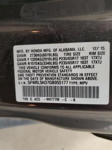 5FNRL5H37GB055177 Honda ODYSSEY SE